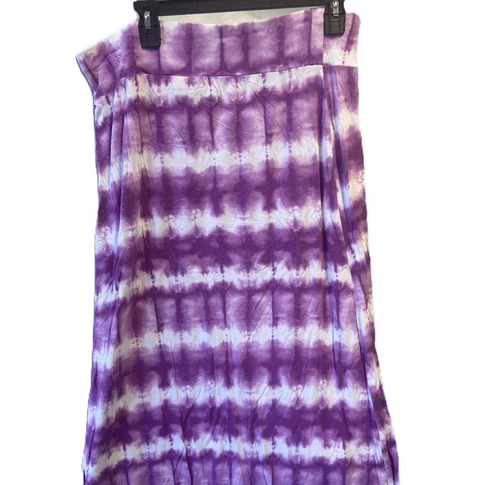 Ava & Viv Purple and White Maxi Skirt X-Large